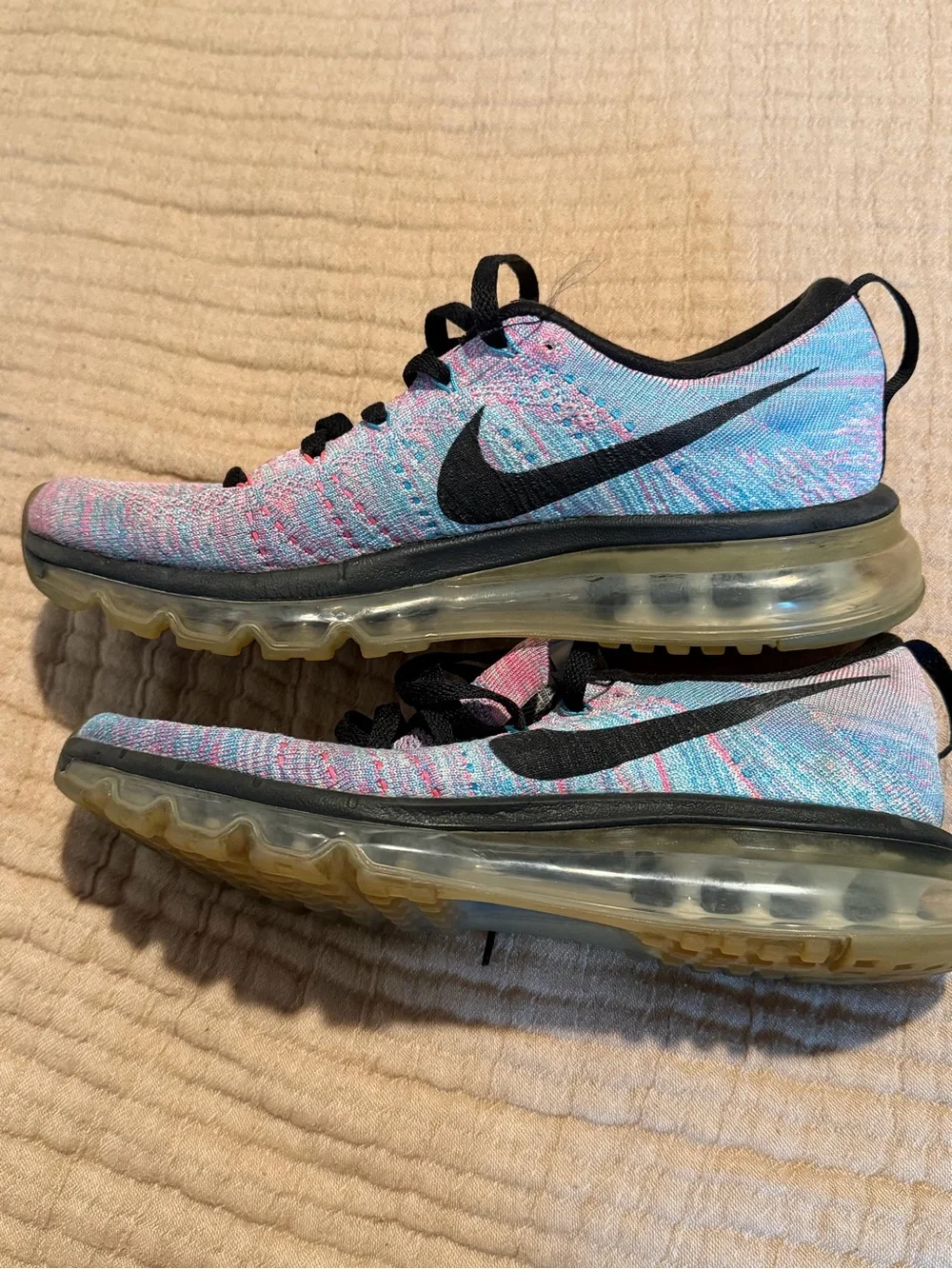 Nike Women’s Multicolor Flyknit Athletic Sneakers - Pink & Blue